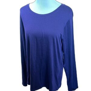Eddie Bauer Women's Plum Soft Scoop Neck Activewear Long Sleeve Top Size XL